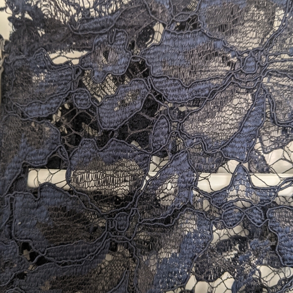 Formal Navy Lace Midi Dress - Picture 6 of 8